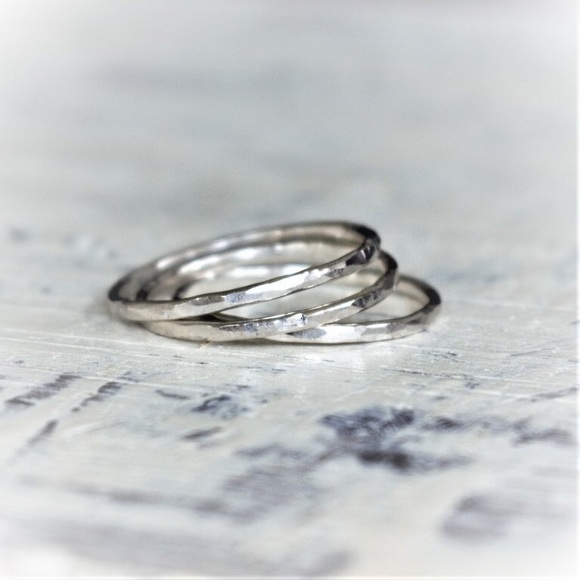 custom sterling silver stacking rings ✨ set of 3 - Picture 4 of 7